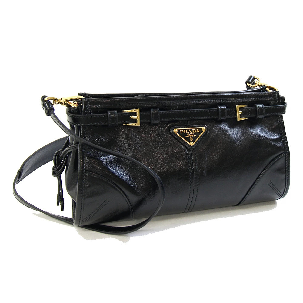 Prada Bonnie Shoulder Bag Black Soft Looks Leather Crossbody